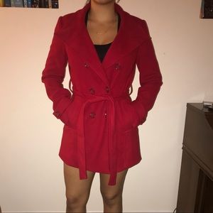 Red wrap coat